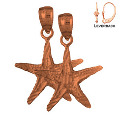 14K or 18K Gold Starfish Earrings