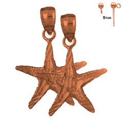 14K or 18K Gold Starfish Earrings