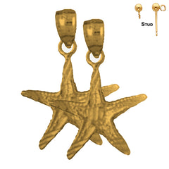 14K or 18K Gold Starfish Earrings