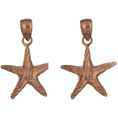 14K or 18K Gold 23mm Starfish Earrings
