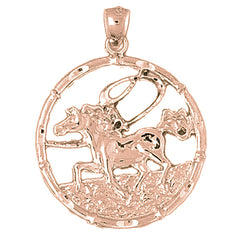 10K, 14K or 18K Gold Chinese Zodiacs - Horse Pendant