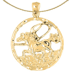 10K, 14K or 18K Gold Chinese Zodiacs - Horse Pendant