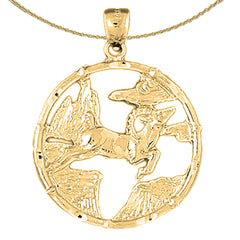 10K, 14K oder 18K Gold Chinesische Tierkreiszeichen - Elchanhänger