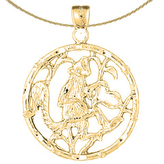 10K, 14K or 18K Gold Chinese Zodiacs - Monkey Pendant