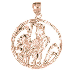 10K, 14K or 18K Gold Chinese Zodiacs - Rooster Pendant