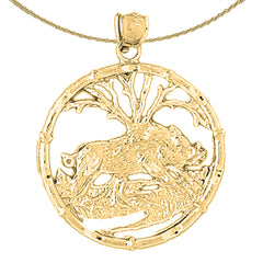 10K, 14K oder 18K Gold Chinesische Tierkreiszeichen - Eberanhänger