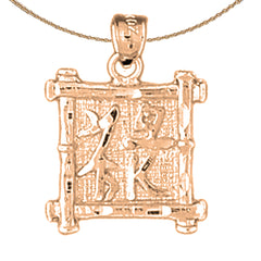 10K, 14K or 18K Gold Chinese Zodiacs - Rich Pendant