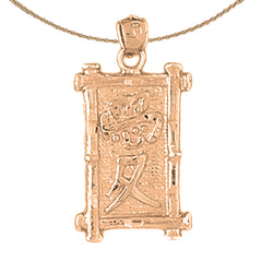 Zodíacos chinos de oro de 10K, 14K o 18K - Colgante de amor