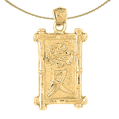 Zodíacos chinos de oro de 10K, 14K o 18K - Colgante de amor