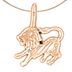 Zodíaco de oro de 14K o 18K - Colgante Leo