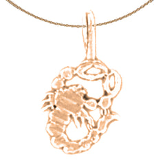 Zodíaco de oro de 14K o 18K - Colgante Escorpio