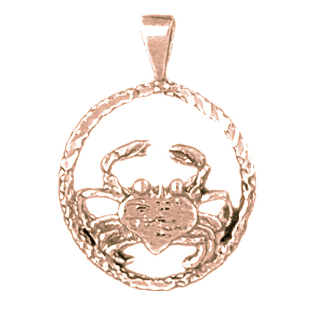 14K or 18K Gold Zodiac - Cancer Pendant
