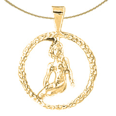 14K or 18K Gold Zodiac - Virgo Pendant
