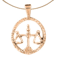 Zodíaco de oro de 14K o 18K - Colgante Libra