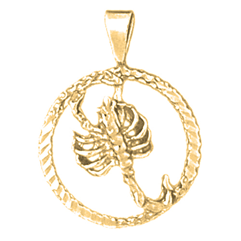 14K or 18K Gold Zodiac - Scorpio Pendant
