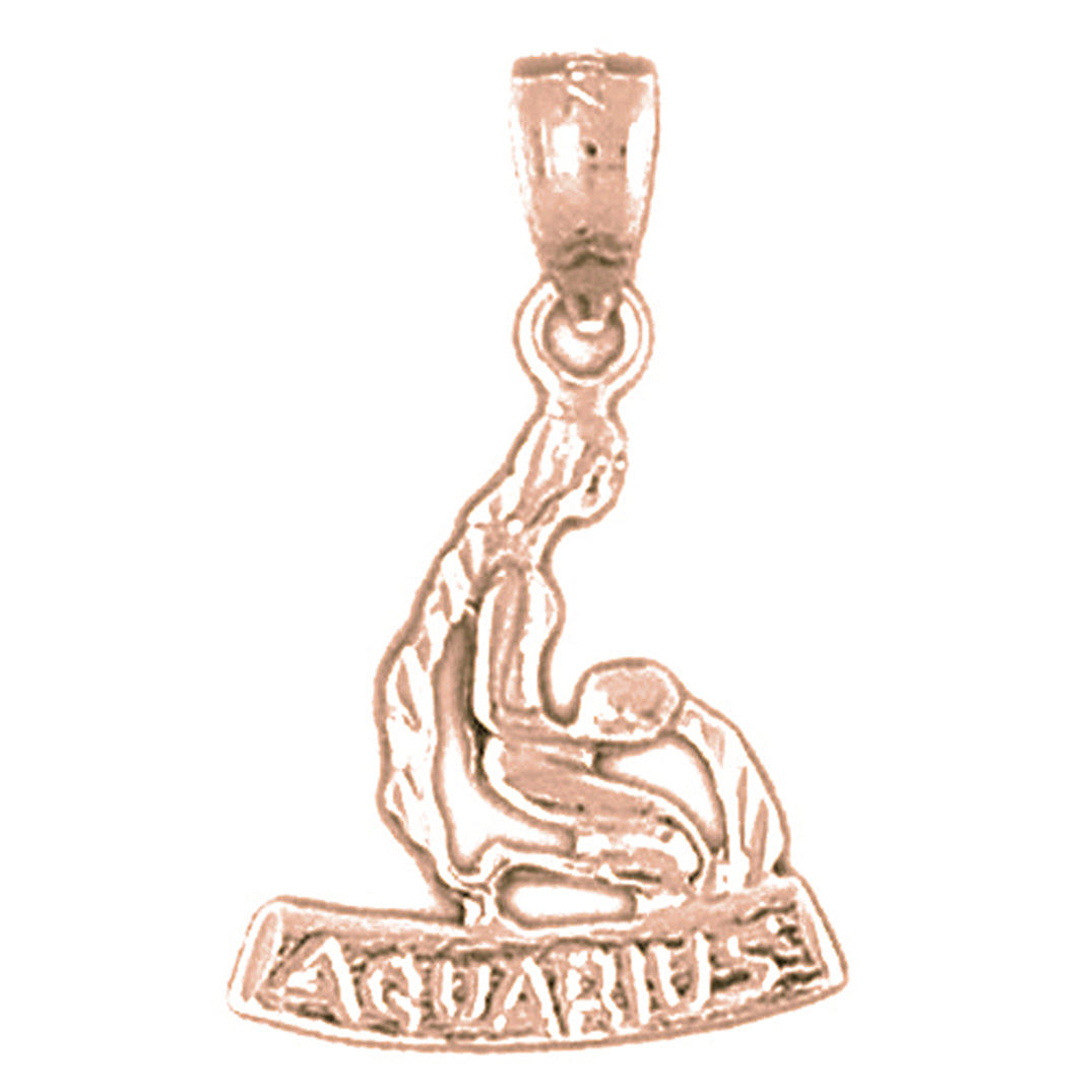 14K or 18K Gold Zodiac - Aquarius Pendant