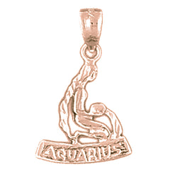 14K or 18K Gold Zodiac - Aquarius Pendant