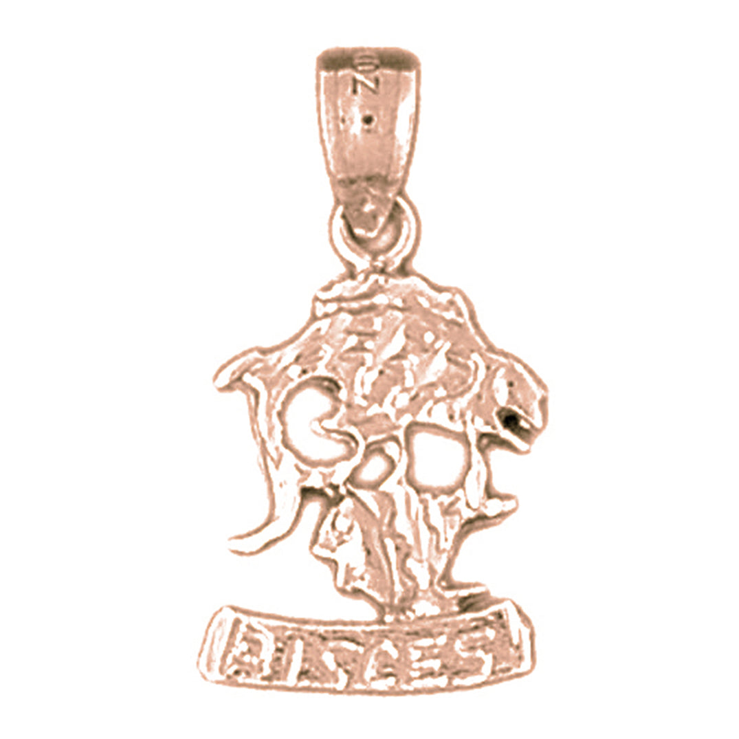 14K or 18K Gold Zodiac - Pisces Pendant