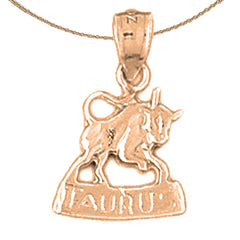 14K or 18K Gold Zodiac - Taurus Pendant