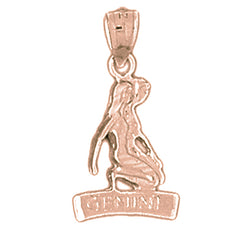 14K or 18K Gold Zodiac - Gemini Pendant