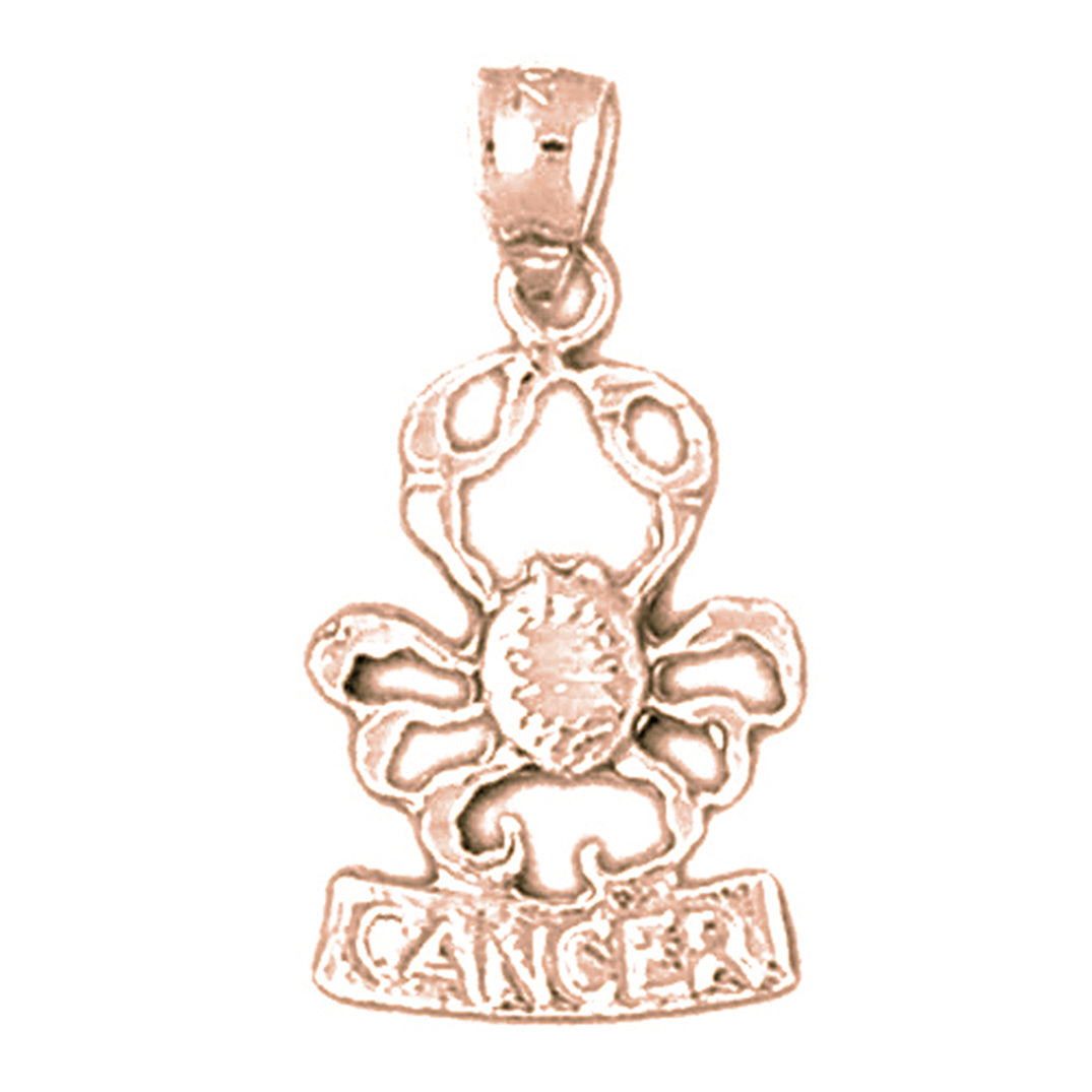 14K or 18K Gold Zodiac - Cancer Pendant