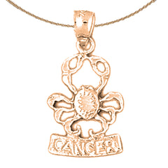 14K or 18K Gold Zodiac - Cancer Pendant