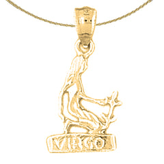14K or 18K Gold Zodiac - Virgo Pendant