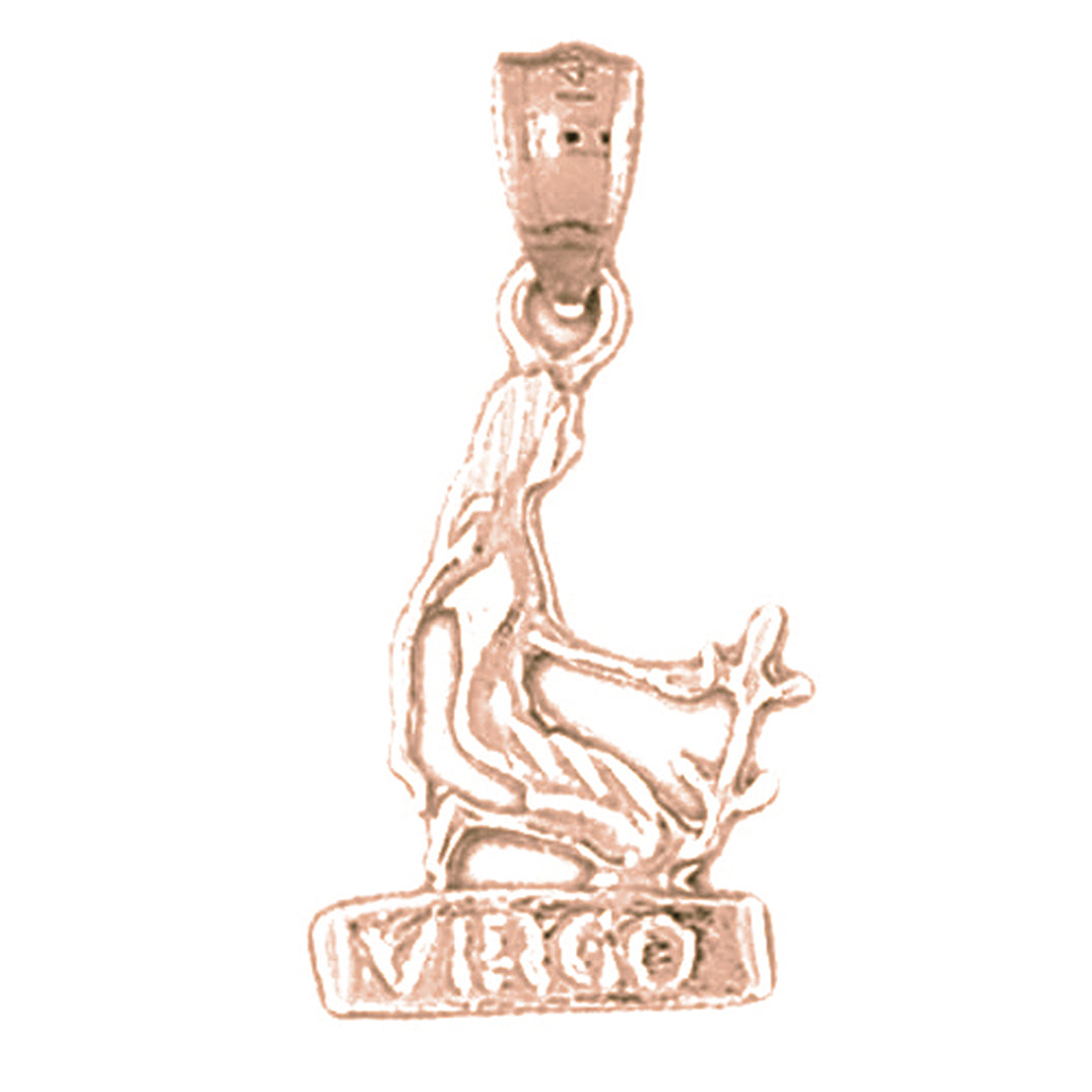 14K or 18K Gold Zodiac - Virgo Pendant