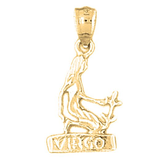14K or 18K Gold Zodiac - Virgo Pendant