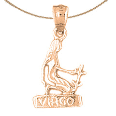 14K or 18K Gold Zodiac - Virgo Pendant