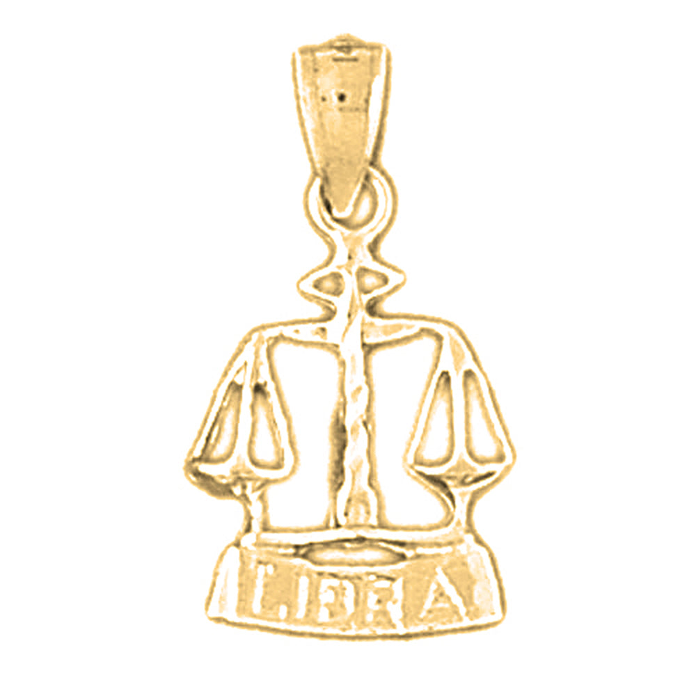 14K or 18K Gold Zodiac - Libra Pendant