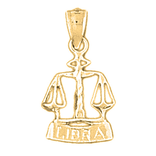 14K or 18K Gold Zodiac - Libra Pendant