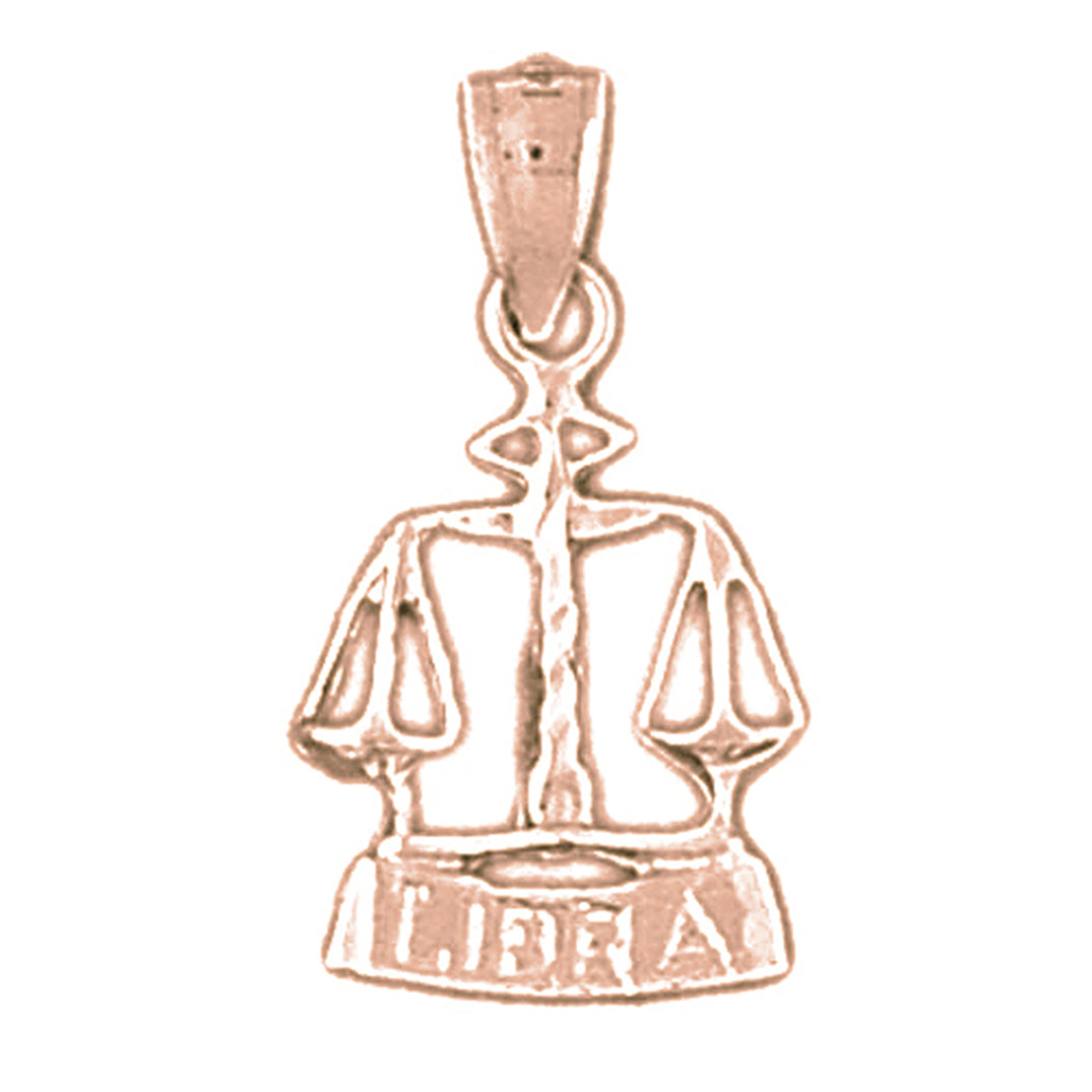 14K or 18K Gold Zodiac - Libra Pendant
