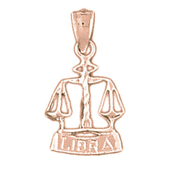 14K or 18K Gold Zodiac - Libra Pendant