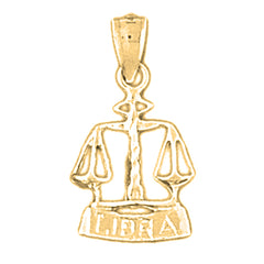14K or 18K Gold Zodiac - Libra Pendant