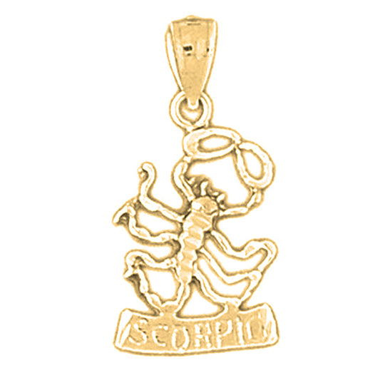 14K or 18K Gold Zodiac - Scorpio Pendant