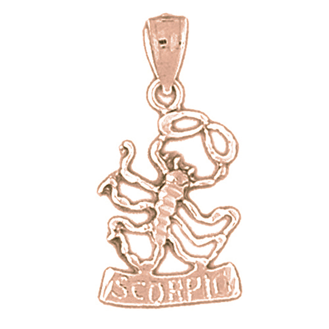 14K or 18K Gold Zodiac - Scorpio Pendant