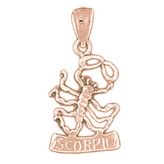 14K or 18K Gold Zodiac - Scorpio Pendant