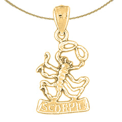 14K or 18K Gold Zodiac - Scorpio Pendant