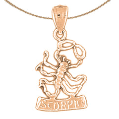 14K or 18K Gold Zodiac - Scorpio Pendant