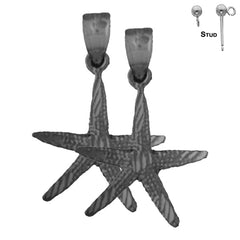 14K or 18K Gold Starfish Earrings