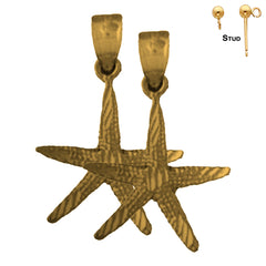 14K or 18K Gold Starfish Earrings