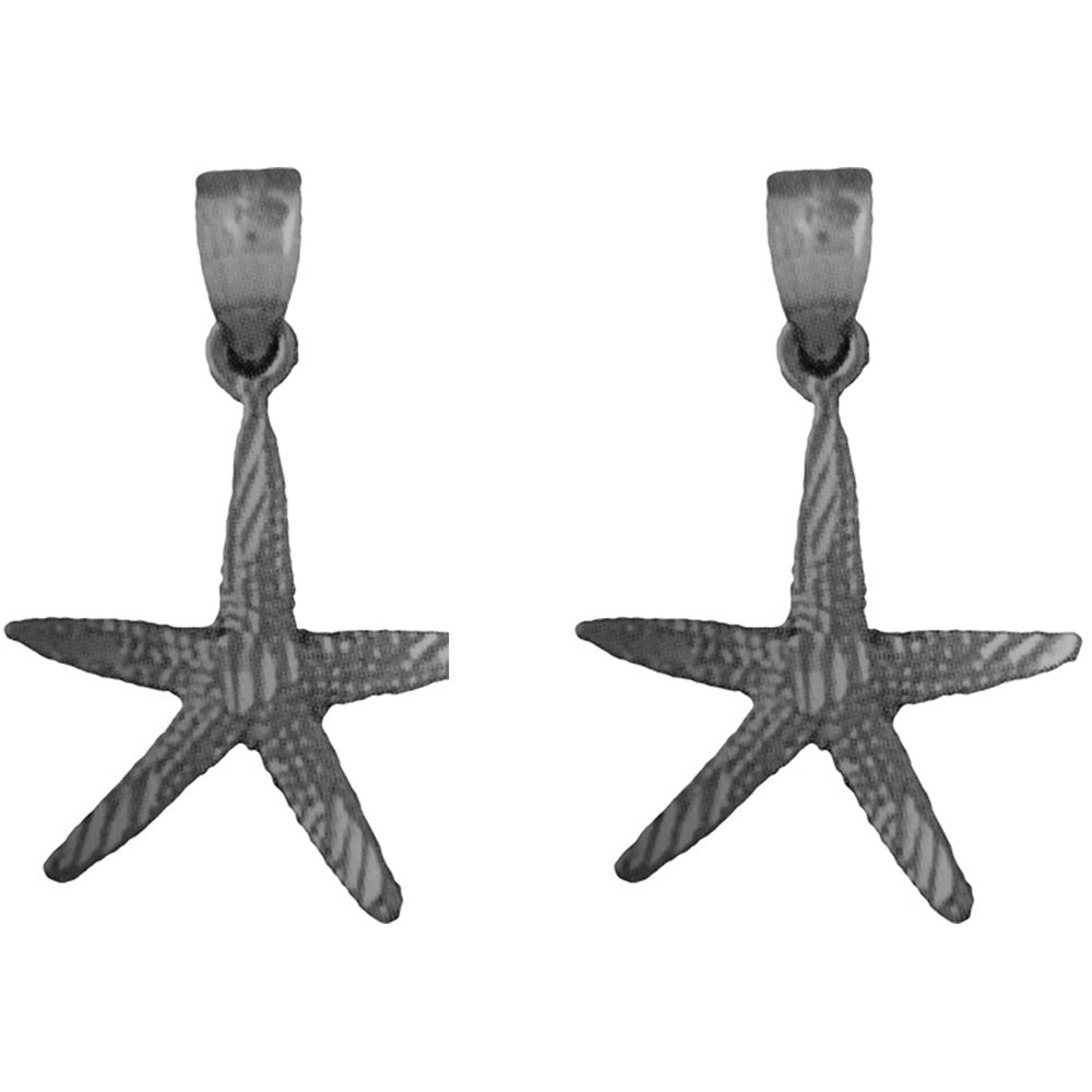 14K or 18K Gold 26mm Starfish Earrings
