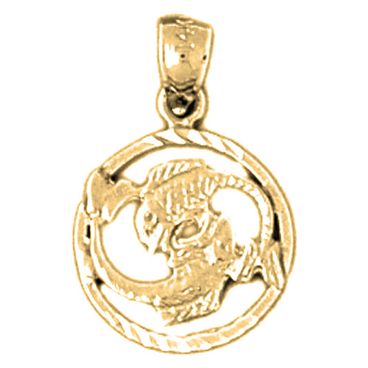 14K or 18K Gold Zodiac - Pisces Pendant