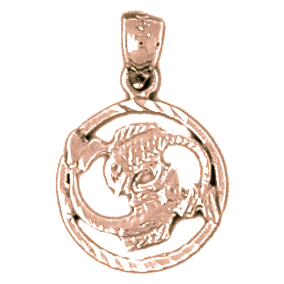 14K or 18K Gold Zodiac - Pisces Pendant