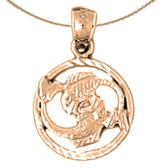 14K or 18K Gold Zodiac - Pisces Pendant