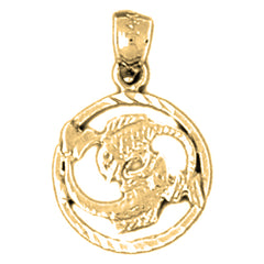 14K or 18K Gold Zodiac - Pisces Pendant