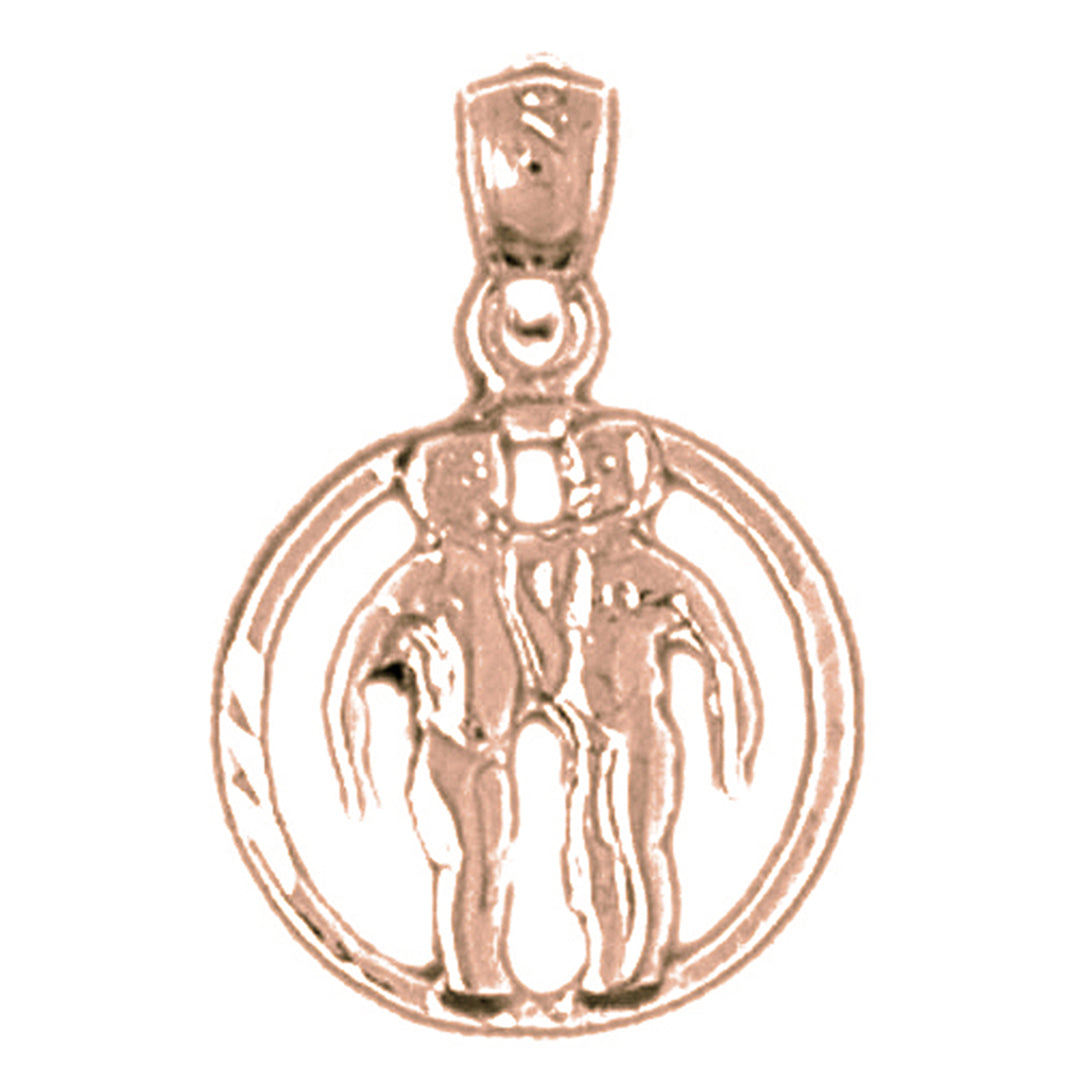 14K or 18K Gold Zodiac - Gemini Pendant