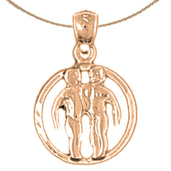 14K or 18K Gold Zodiac - Gemini Pendant
