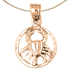 14K or 18K Gold Zodiac - Cancer Pendant